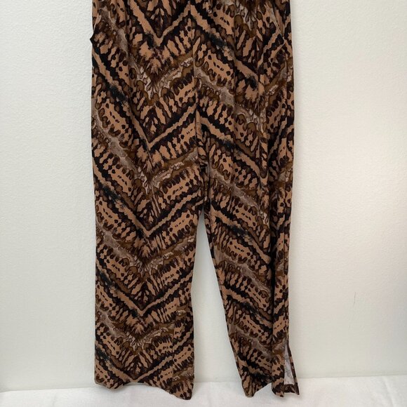 *NWT* No Boundaries Brown Black Animal Print Tribal Jumpsuit Strapless L 11/13 - Picture 5 of 12